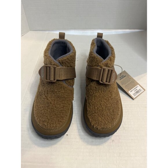 NWT-Chaco Kids Ramble Fluff Natural Brown Shoes 3.5M comfy fleece ankle bootie - Picture 5 of 11